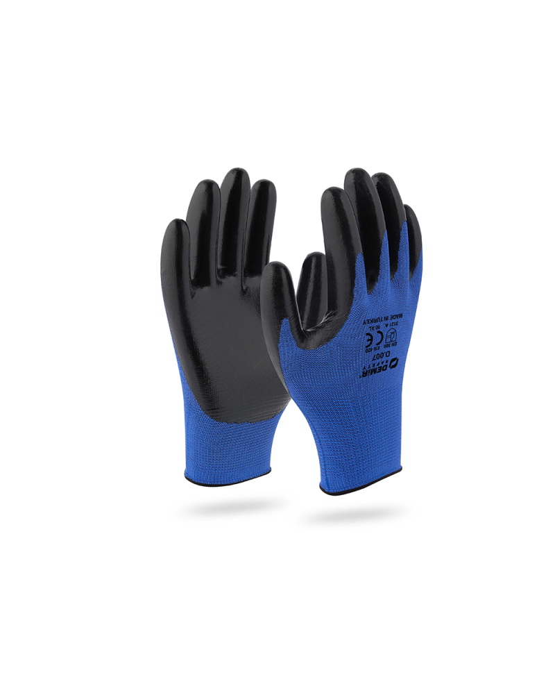 Demir Safety DZ.004 Mavi/Siyah Zebra Eldiven